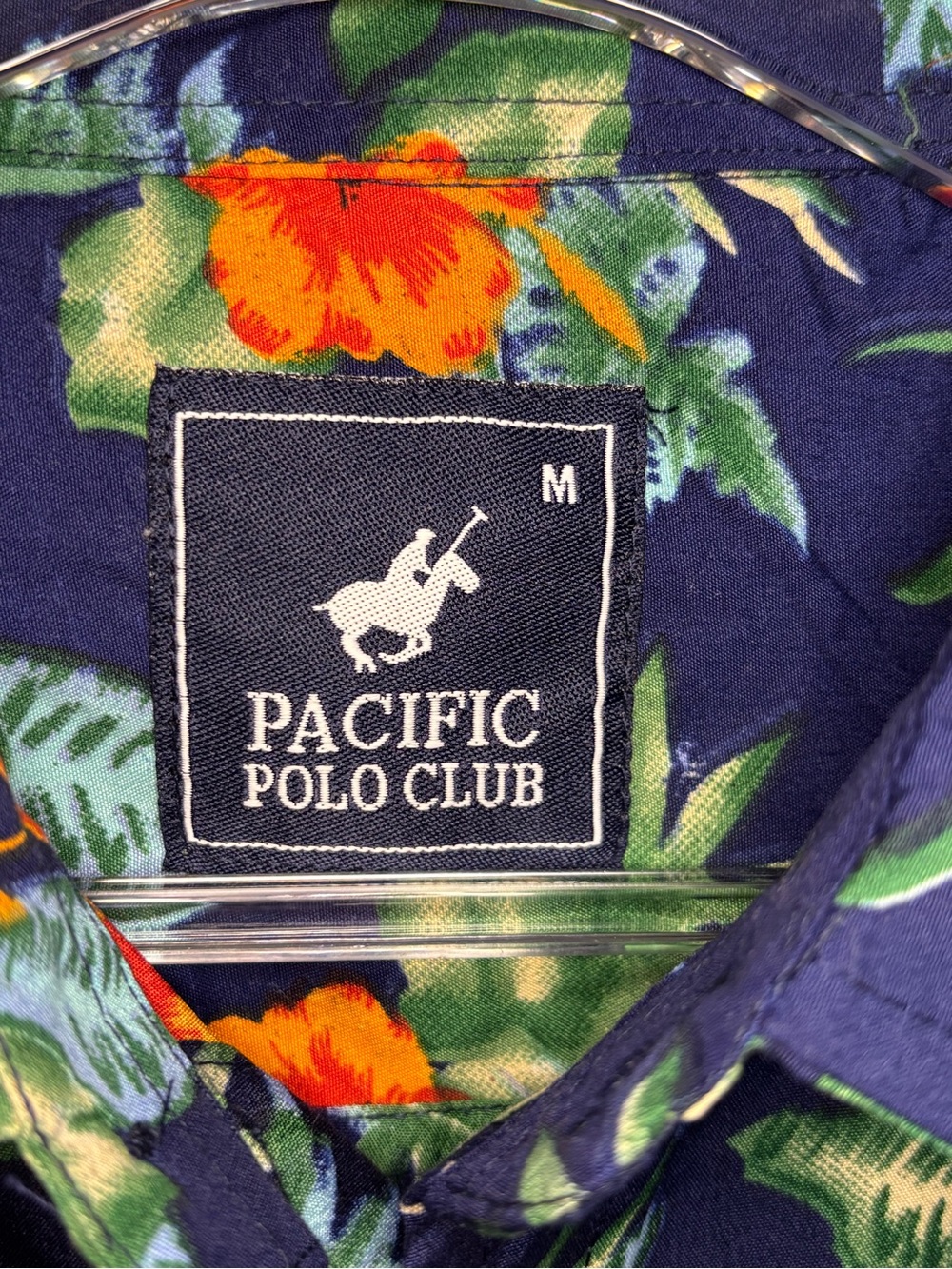 Pacific Polo Club Navy Tropical Floral Aloha Shirt - Picture 2 of 12